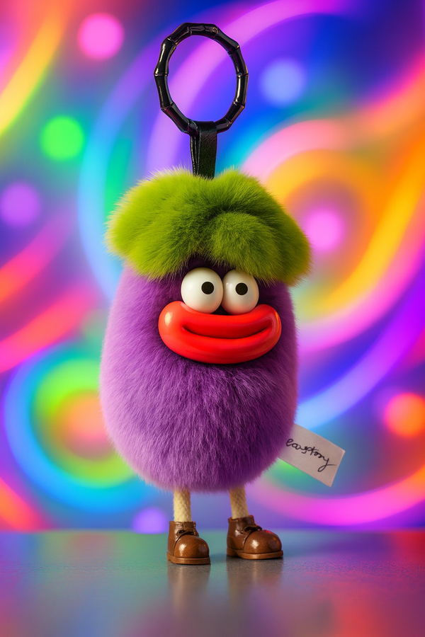 BOCA STORY - Happy Eggplant -  Keychain & handbag fur charm, handbag accessories